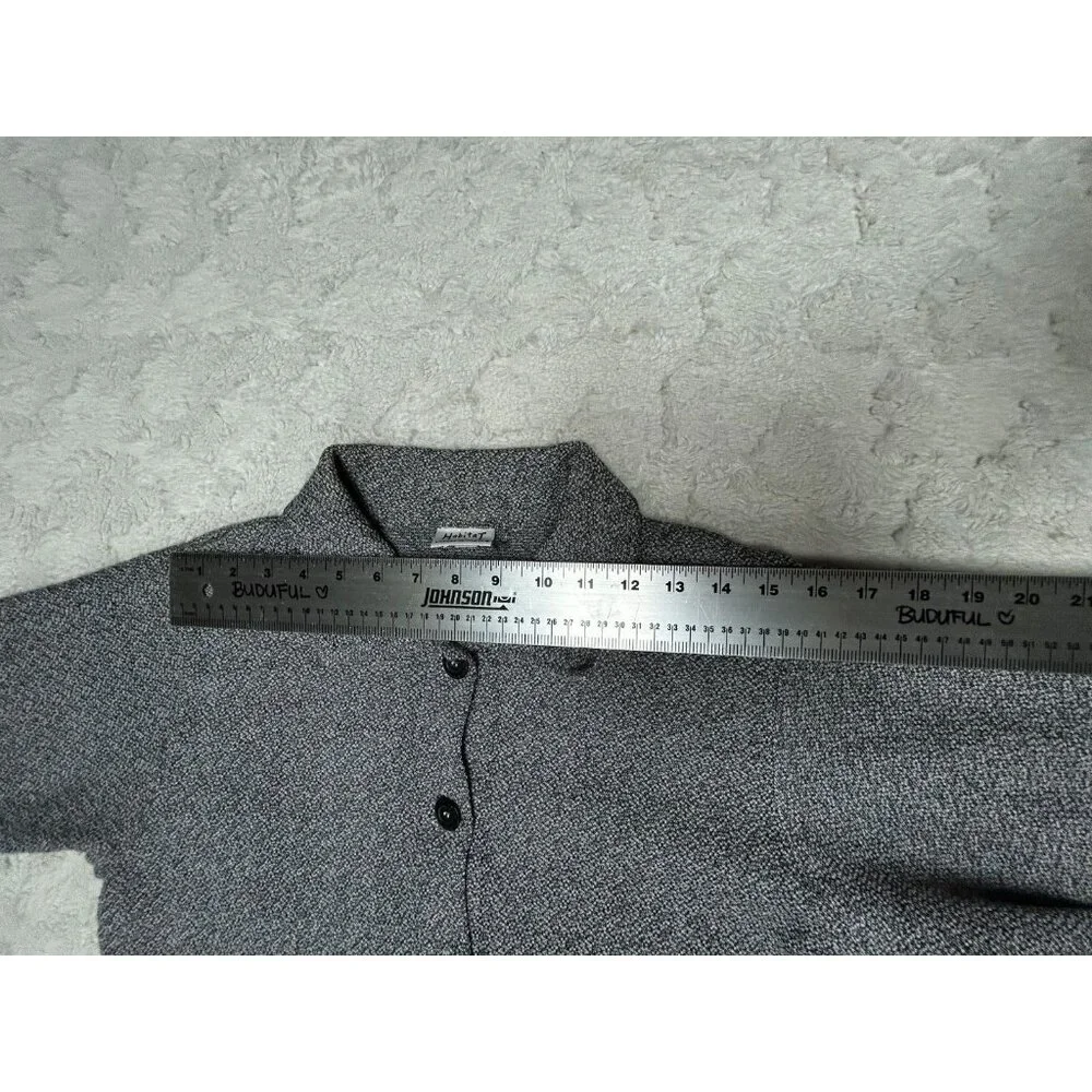 Habitat Women Button Front Jacket Small Long Sleeve Textured Cotton Blend Gray - Picture 6 of 9